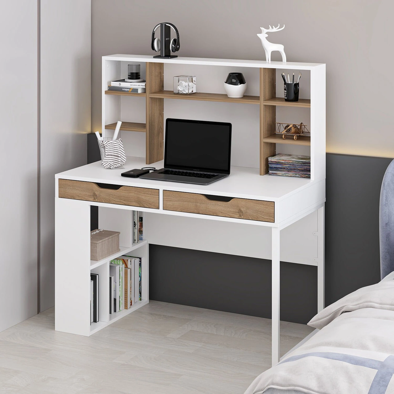 Mila Çalışma Masası - Beyaz/rahle Çok Renkli