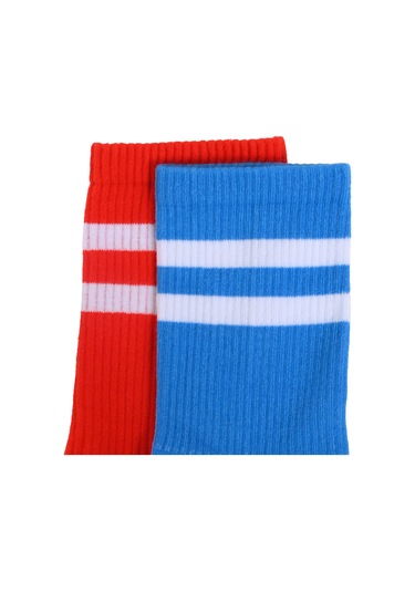 Rayas Unisex Çok Renkli Günlük Stil 2'li Çorap 24ka03-flame/divablue 1665980 Çok Renkli