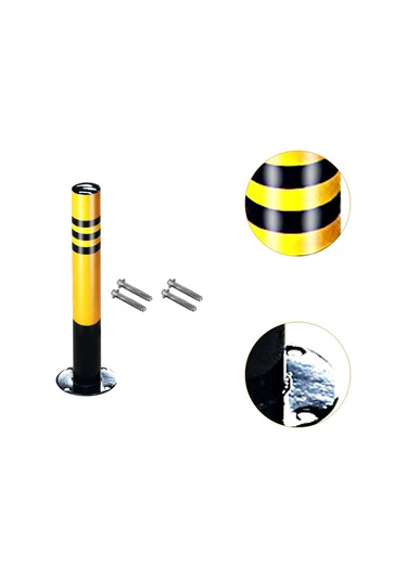 Suntek Metal Güvenlik Direkleri Park Bariyeri Sağlam 75cmx7.6cm Siyah Ve Sarı