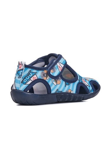 Günlük Unisex Çocuk Aqua Sandalet Esnek Kaymaz Taban Cırtlı Yazlık Deniz Kreş Ayakkabı 141 Lacivert Gemici
