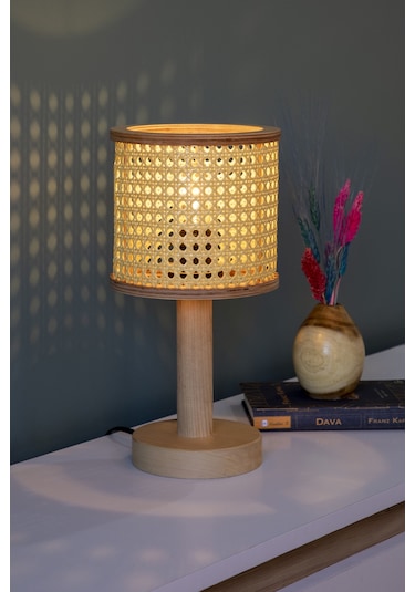 Natura Hazeran Masif Ahşap Abajur Ahşap