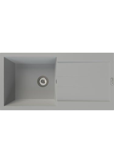 Polex Cristalüx Granit Evye P-X1 Gri Tezgah Altı Ve Tezgah Üstü Mutfak Evyesi 98x49.5 CM