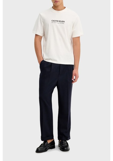 Calvin Klein Erkek T Shirt Lv04re833g Ybh Krem Krem