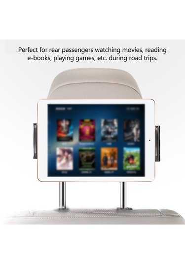 Youmex Siyah Araç Arka Yastık Telefon/tablet Tutucu - 360 Derece Döner - Hafif Ve Dayanıklı - Araç İçi Medya Tutucu Siyah