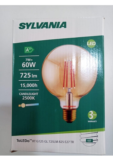 SYLVANIA AMPÜL RT G125 7W / 825 E27 725 LM AMBER RENK