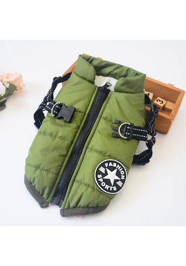 Vkemall Köpekler İçin Kışlık Kalın Pamuklu Göğüs Bağcıklı İki Ayaklı Mont, Siyah, 2xl - Yumuşak, Dayanıklı Ve Pratik