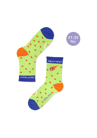 Milk&moo Ponix Çocuk 5'li Çorap Seti, 31-35 Numara, Yumuşak Ve Eğlenceli Tasarım Mor