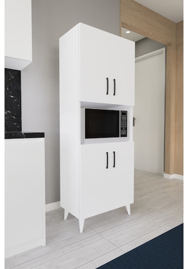 Hobbie Mikrodalga Mutfak Dolabı Beyaz Beyaz