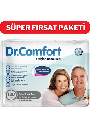 Dr. Comfort Yetişkin Bel Bantlı Hasta Bezi XL 120'li