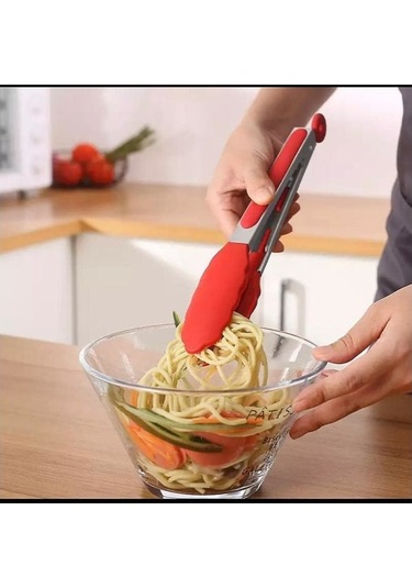 Mutfak Buharlı Pişiricileri Silikon Buharlı Pişiriciler Isıya Dayanıklı Saplı, Kolay Tutuşlu, Kaymaz Akıllı Kilitli, Paslanmaz Çelik Pişirme Buharlı Pişiricileri Kırmızı 7 İnç Kırmızı