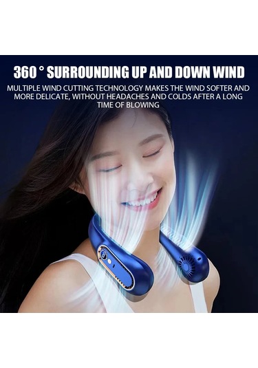 Ambition 3000mah Boyun Fanı Taşınabilir Bıçaksız Mini Usb Şarj