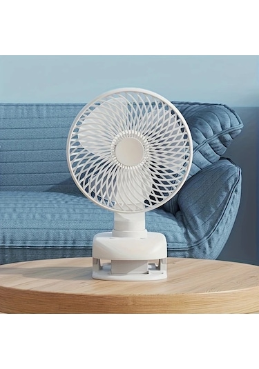 Motion003 Beyaz Kompakt Usb Masa Fanı Sessiz Ofis Ve Öğrenci Kullanımı Uzun Pil Ömrü Taşınabilir