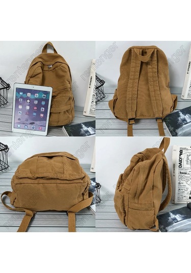 Lixiaqu01 Kız Kumaş Okul Çantası Yeni Moda Üniversite Öğrencisi Haki