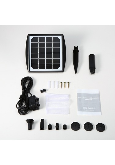 Yaozixa Güneş Enerjili 4 Fişli Fonten, Otomatik Başlangıç, 6v/2w, Kuş Havuzu/akvaryum/small Havuz, Su Döngüsü Ve Dekorasyon