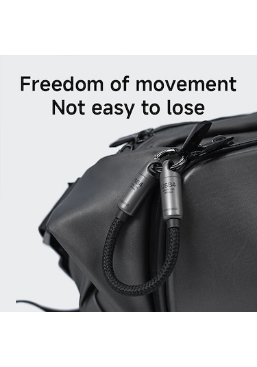 Honeybeeshop Hagibis Gri Usb4 Veri Kablosu Anahtarlik Askisi Usb C Usb C Sarj 80gbps 15cm