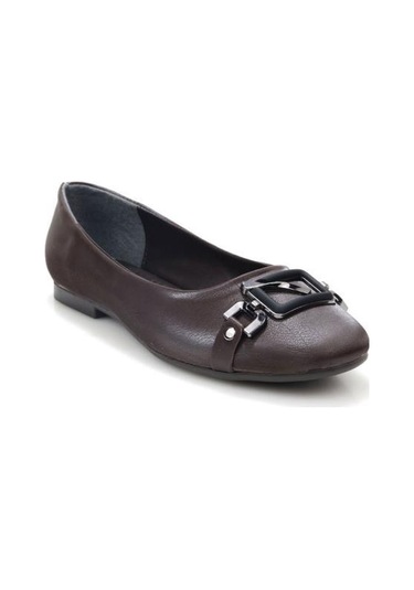 Papuçcity Fendi 03417 Kadın Günlük Tokalı Babet Kahve
