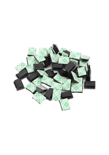 Maiyame Nylon Siyah Bağcıklı Kablolu Tutucular 50 Adet - 2.5mm Enine Kadar Uyumlu, Delme Yok Kurulum, Odanı Düzenle