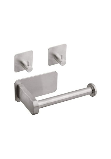 Tuvalet Kağıdı Tutucusu - Kampçılar, Banyo, Mutfak İçin 2 Asma Kancalı Fırçalanmış Nikel Yapışkanlı Tuvalet Kağıdı Tutucusu Gümüş Tuvalet Kağıdı Tutucusu - Kampçılar, Banyo, Mutfak İçin 2 Asma Kancalı Fırçalanmış Nikel Yapışkanlı Tuvalet Kağıdı Tutucusu Gümüş