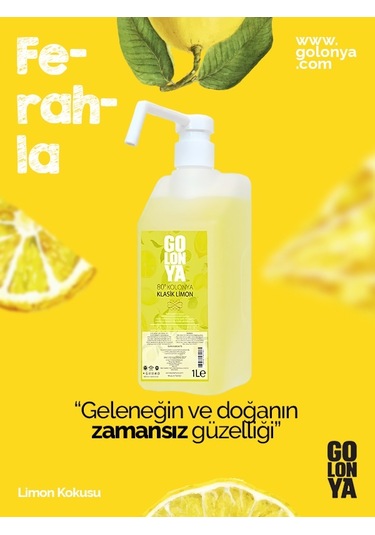 Golonya Klasik Limon Kokulu Sprey Kolonya 1 L