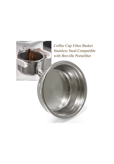 Lemestar 51mm Çelik Kahve Filtre Sepeti - Breville Bes880/bes810/bes500/bambino Plus/bes870xl/bes860xl/bes878/bes450 Uyumlu, Baskı Kasesi Gümüş