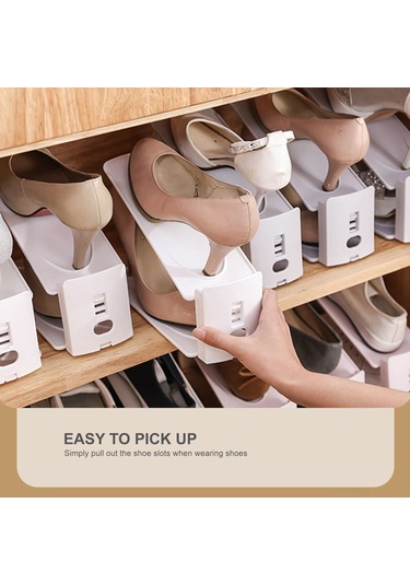 Kosona Ev İçi Plastik Ayaklık Organizörü, Uzun Ömürlü, Yer Tasarruflu, Yüksek Dayanıklı, Kaymazsız, Ayarlanabilir Yükseklikli Çift Ayaklık Tutucu Gri