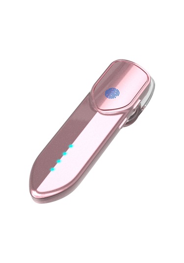 V19s Bluetooth 5.0 İş Tarzı Parmak İzi Dokunmatik Bluetooth Kulaklık Pembe