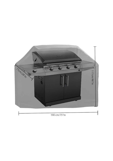 Barbekü Izgara Kapağı, 74 İnç Siyah Toz Geçirmez Izgara Kapağı Solmaya Dirençli