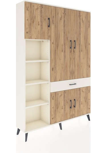 Arges Dolap 8 Raflı Tek Çekmeceli 5 Kapaklı 132x30x195 Aytaşı... Aytaşı