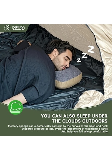 Trendooze Yeşil Gri Kamp Yastığı, Gri Destekli, Seyahat Ofis, Gri Renk, Kcampçılık Uygun Gri