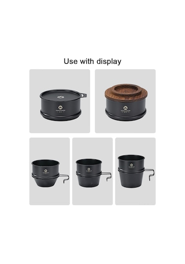 Mufunye Kamping Ve Piknik İçin Ti Kaplı Paslanmaz Çelik Ocak, Sierra Kaserası İle Kullanıma Uygun, Gıda Buharlamak İçin Taşınabilir Buhar Tepsisi - Siyah Bks-362 Siyah