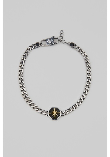 So Chic Kuzey Yıldızı Gümüş Erkek Zincir Bileklik Çelik
