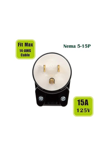 90 Derece Abd Kanada Erkek Konnektör 5-15p 3 Pin Açılı Dıy Konnektör. 15a 125v Abd 3 Pin