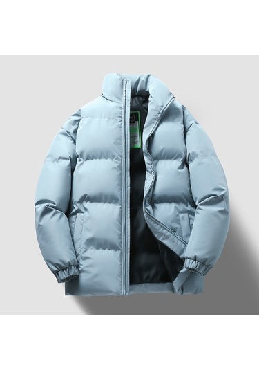 Kışlık Erkek Dış Giyim, Erkek Ve Kadın Pamuklu Dolgulu Ceketler, Trend Marka, Kalınlaştırılmış Çift Pamuklu Dolgulu Ceketler Açık Mavi