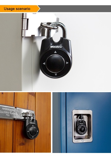 Yuntech01 Master Lock Yönlü Kombinasyon Kilit, Spor Salonu Ve Okul Dolabı Kilitleri İçin Güvenli Koruma, Siyah Siyah