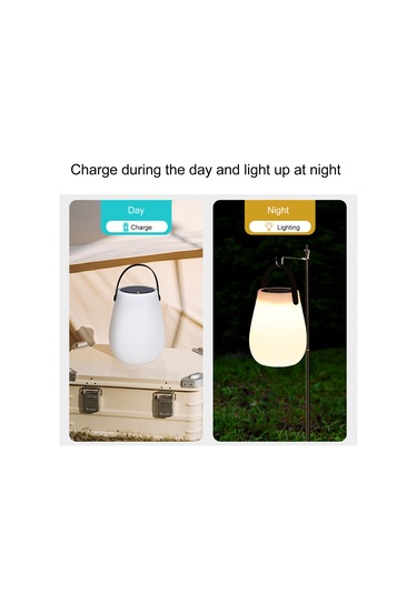 Güneş Enerjili Kamp Feneri Açık Hava Su Geçirmez Peyzaj Beyaz