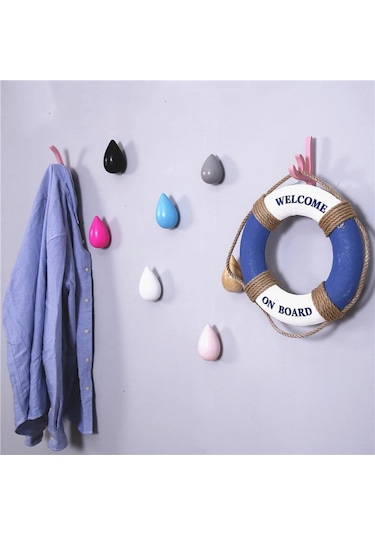 Suntek Duvar Askısı Su Damlası Banyo Kapısı Mont Şapka Tek Kanca Tutucu S Mavi Çok Renkli