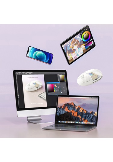 Cbtx Benwıs OT-CMS-WH Kristal 2.4 GHZ Kablosuz Bluetooth Mouse