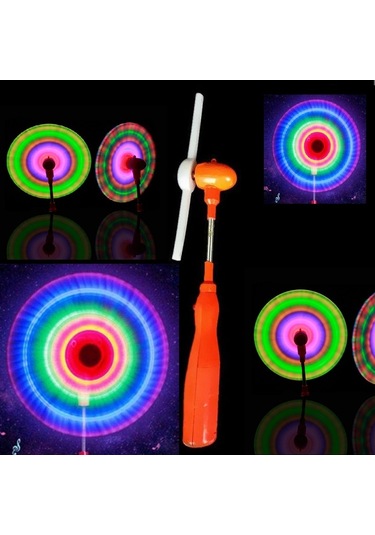 2 Pcs Light Led Spinning Renkli Işıklı Dönen Ufo Pervane Sesli Işıklı 2 Adet Turuncu Değirmen Işık Turuncu