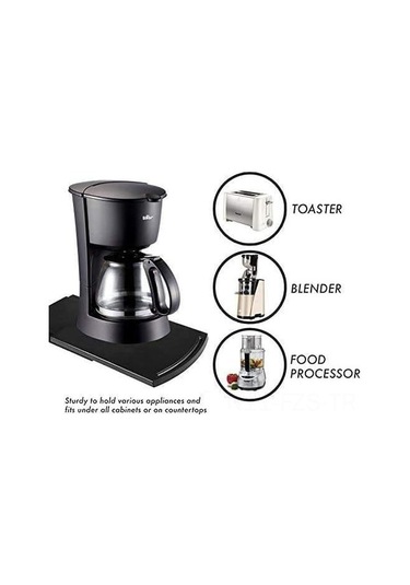 Fosenze Plastik Kaydırmalı Mutfak Rafı - 15kg Yük Taşıma, Kahve Makinesi/toaster Depolama, Dolap Altı Ve Tezgah Üstü Kullanımı - 22x30.5x1.5cm Diğer