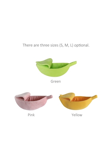 Leezsing Muz Kedi Yatağı Evi Yavru Köpek Yastığı Kulübe Taşınabilir Sıcak Evcil Hayvan Sepeti Malzemeleri Mat