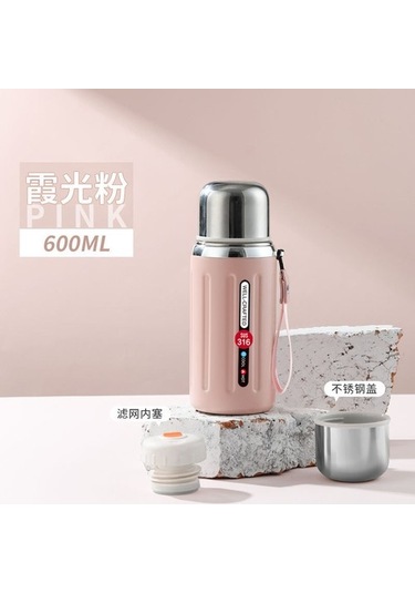 Tamamı Çelik 316 Paslanmaz Çelik Roma Termos Bardak Büyük Kapasiteli Çay Ve Su Ayrı Çay Bardağı Seyahat Su Isıtıcısı Ctg4ı7 Açık Pembe