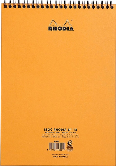 Rhodia Turuncu Bsc 80 Yaprak A4 Çizgili Blok Defter N11.494