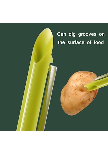 Cbtx Ev Mutfak Çok Fonksiyonlu Yeşil Soğan Soyucu Sarı