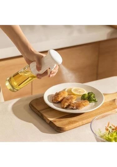 Seçkin Trend Çok Amaçlı Cam Şişe Püskürtmeli Dağıtıcı Yağdanlık Limonluk Sirke Sosluk Spreyi Beyaz Çok Renkli