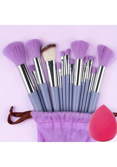 14 Pcs Makyaj Fırça Seti Göz Farı Vakfı Kadın Kozmetik Fırça Göz Farı Allık Gü Purple 13pc Egg Dark Topaz