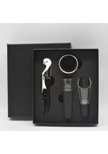 Sunshine011 Kırmızı Hipokamp Çakı 4lü Set Vakum Tıpa Şişe Açacağı Alüminyum Folyo Kesici