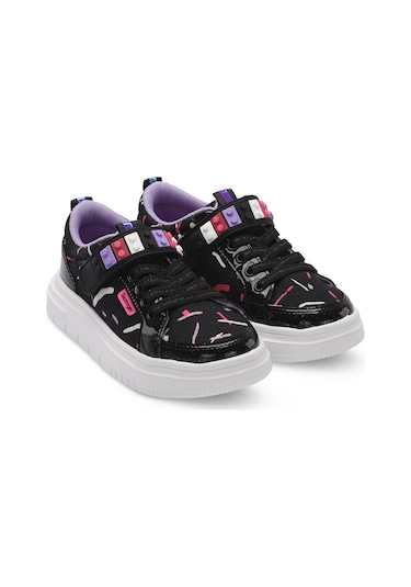 Slazenger NUMANCIA Çocuk Cırt Cırtlı Siyah / Mor Günlük Spor Ayakkabısı