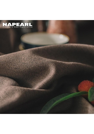 1 Adet Napearl 70% Karartma Perdesi Modern Tasarım Yatak Odası Halka Tipi Pencere Perdesi W100cm X L130cm Koyu Kahverengi
