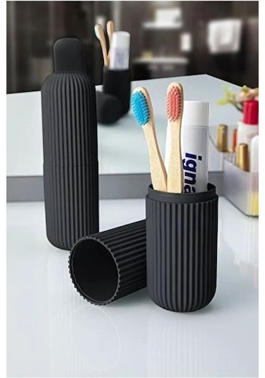 Valiz Düzenleyici, Valiz İçi Diş Macun Fırça Saklama Ve Taşıma Kabı Diş Fırçalık, 19 X 6 Cm Desenli