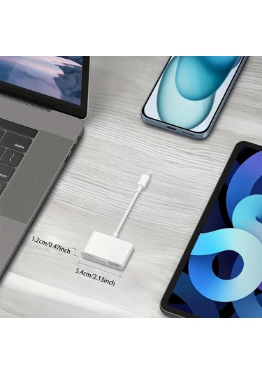 Willowhaven 3 İn 1 Usb C Hizli Adaptor Set Beyaz Sd Tf Okuyucu Ve Lightning Baglantili